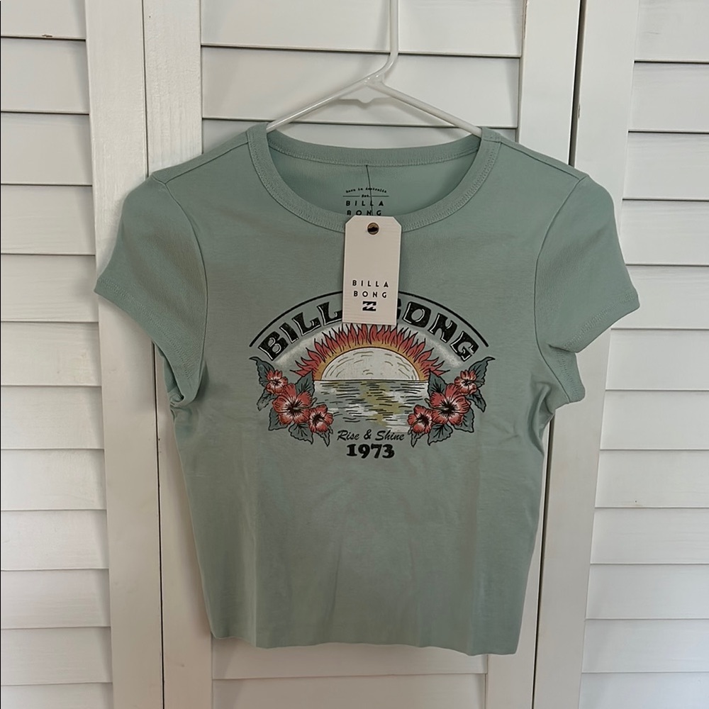 Billabong Women's Soft Blue Graphic Tee